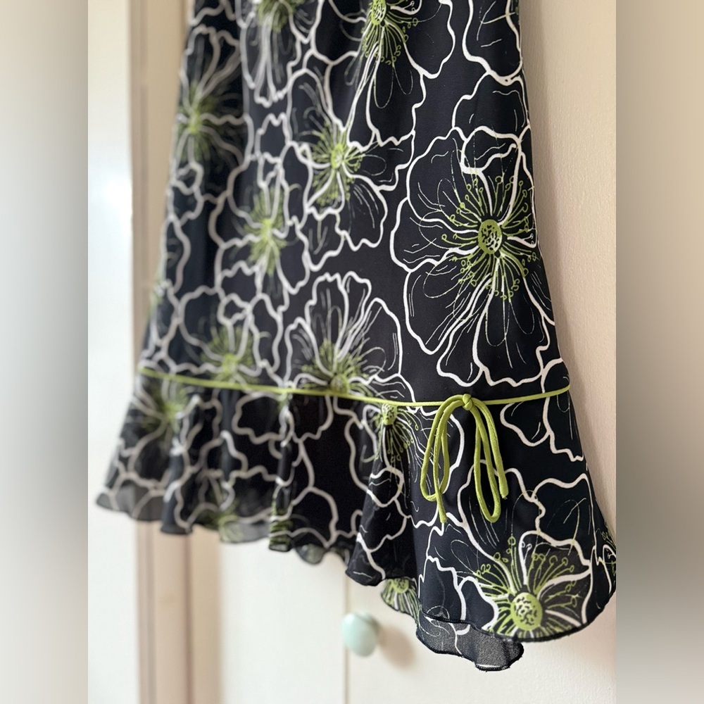 Vintage Fashion Bug ๐๐ Floral Black and Green Women's Skirt Size 14/16 - Picture 2 of 6